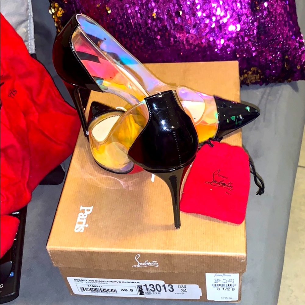 Christian Louboutin Debout 100 Disco PVC/HOLOGRAM